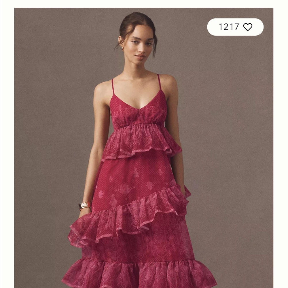 Anthropologie Pink Ruffled Midi Dress
Brand new with Tag